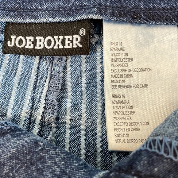 JOE BOXER Angel Mini Jean Skirt Girls Size 16 Pinstripe Raw Edge Denim 29W/15.5L - Picture 6 of 9